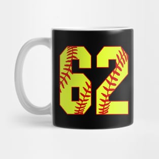 Fastpitch Softball Number 62 #62 Softball Shirt Jersey Uniform Favorite Player Biggest Fan Mug